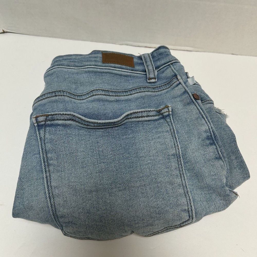 Judy Blue Gingham Patch Denim Cutoff Distressed Shorts Size 1XL Style #150007